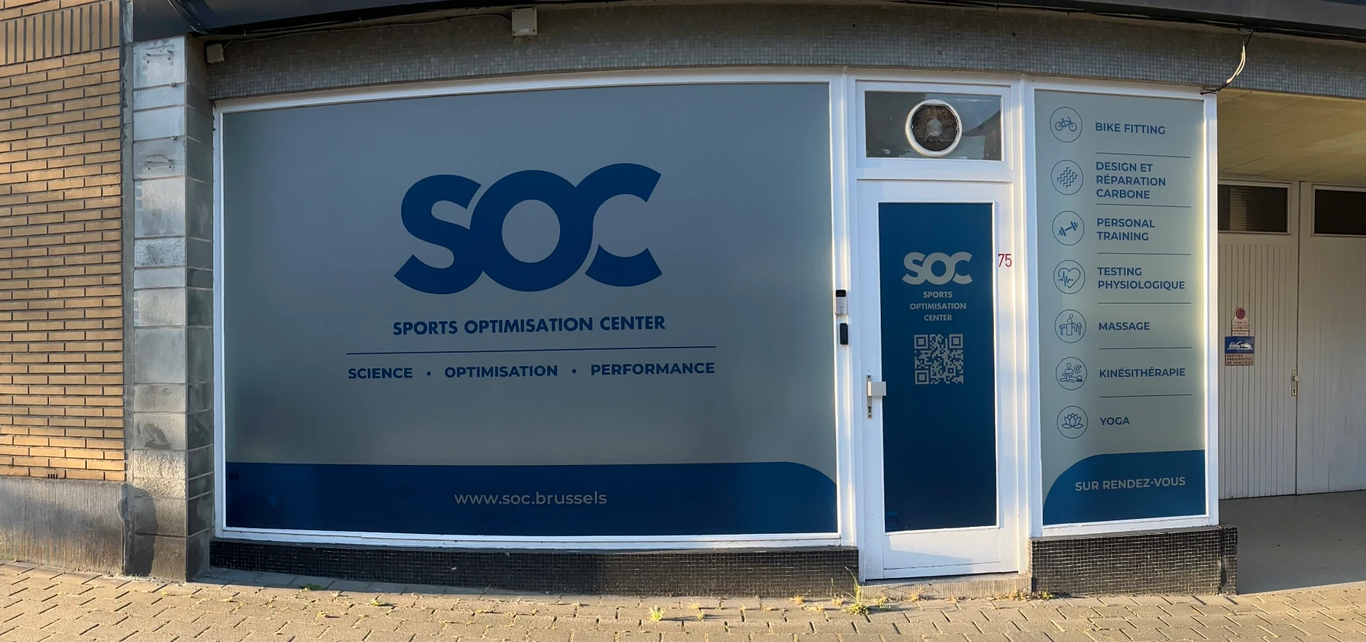 Vitrine du centre SOC — Sports Optimisation Center